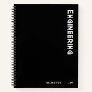 Monogram modern professional Engineering black Notebook