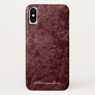 Monogram Modern Red Velvet Faux Fabric Case-Mate iPhone Case