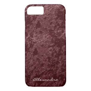 Monogram Modern Red Velvet Faux Fabric Case-Mate iPhone Case