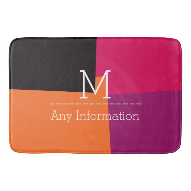 Monogram Modern Retro Colour Geometric Pattern #9 Bath Mat (Front)