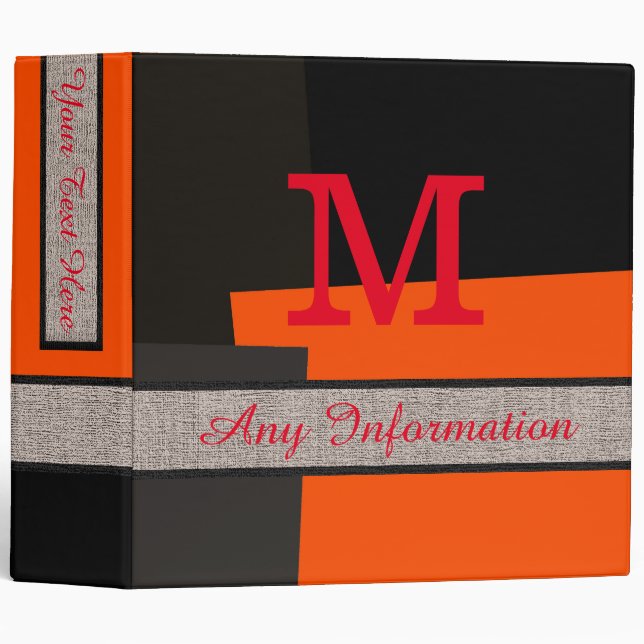 Monogram Modern Retro Colours #3 Binder (Front/Spine)
