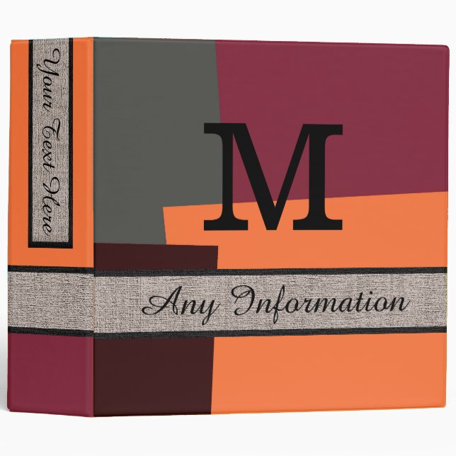 Monogram Modern Retro Colours #5 Binder (Front/Spine)