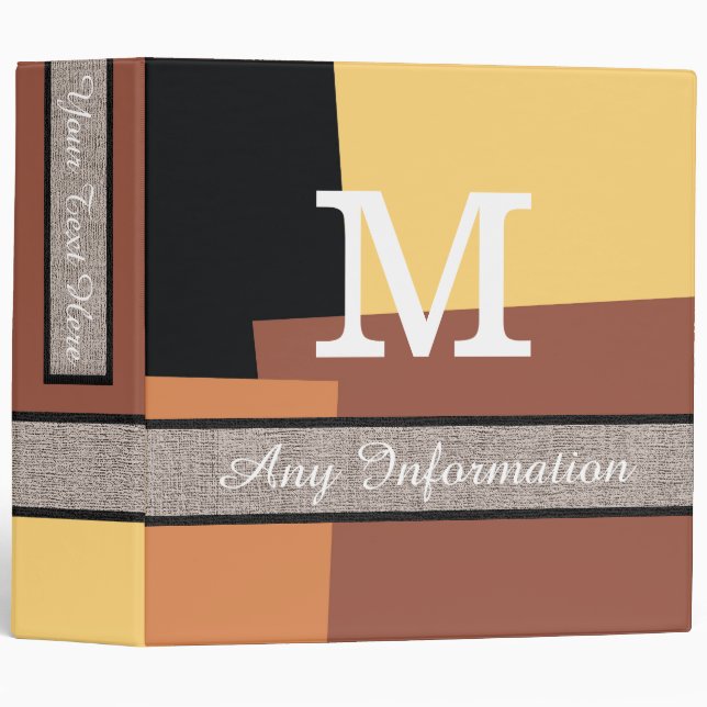 Monogram Modern Retro Colours #6 Binder (Front/Spine)