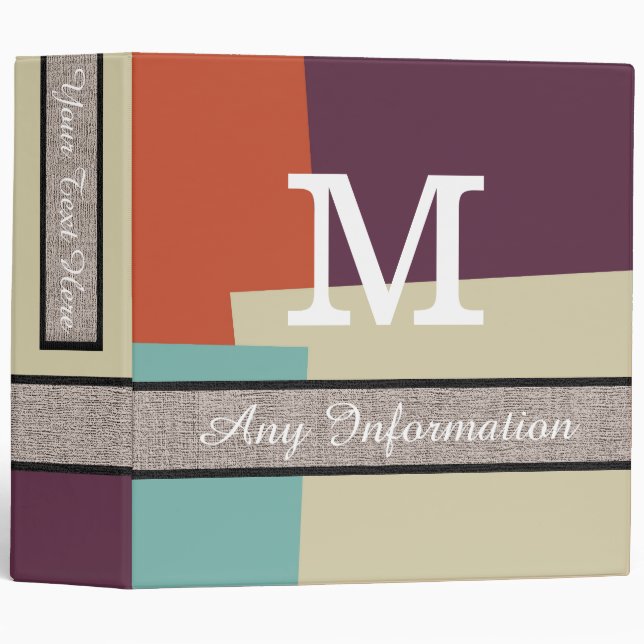 Monogram Modern Retro Colours #7 Binder (Front/Spine)