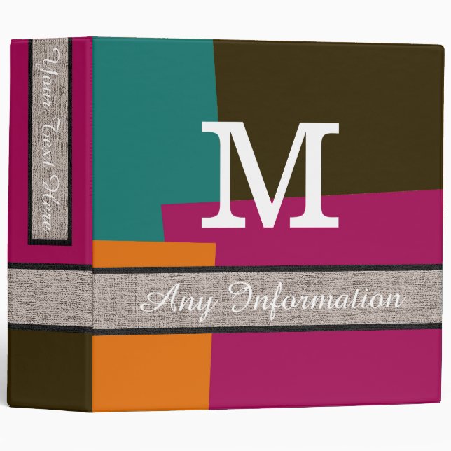 Monogram Modern Retro Colours #8 Binder (Front/Spine)