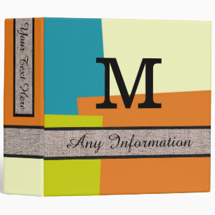 Monogram Modern Retro Colours Binder