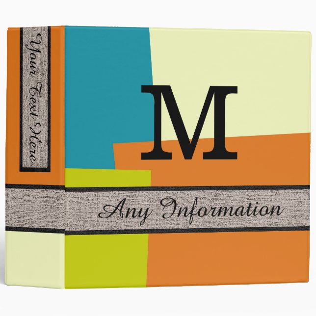 Monogram Modern Retro Colours Binder (Front/Spine)