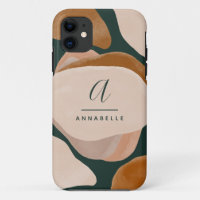 Monogram modern rust green abstract stylish chic