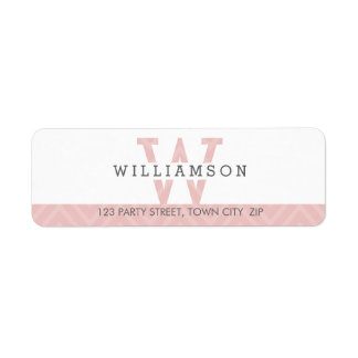 MONOGRAM modern simple chevron pattern baby pink