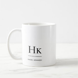 Monogram Modern Simple Elegant White Monogrammed Coffee Mug