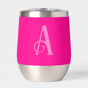 Monogram Modern Simple Hot Pink and Pink