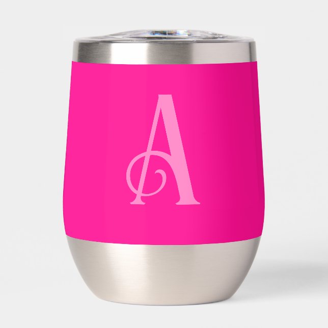 Monogram Modern Simple Hot Pink and Pink (Front)