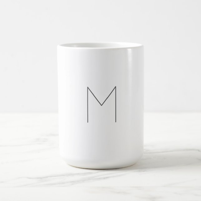 Monogram Modern Simple Minimalist Plain Coffee Mug (Center)