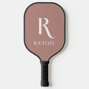 Monogram Modern Stylish Beige Pickleball Paddle
