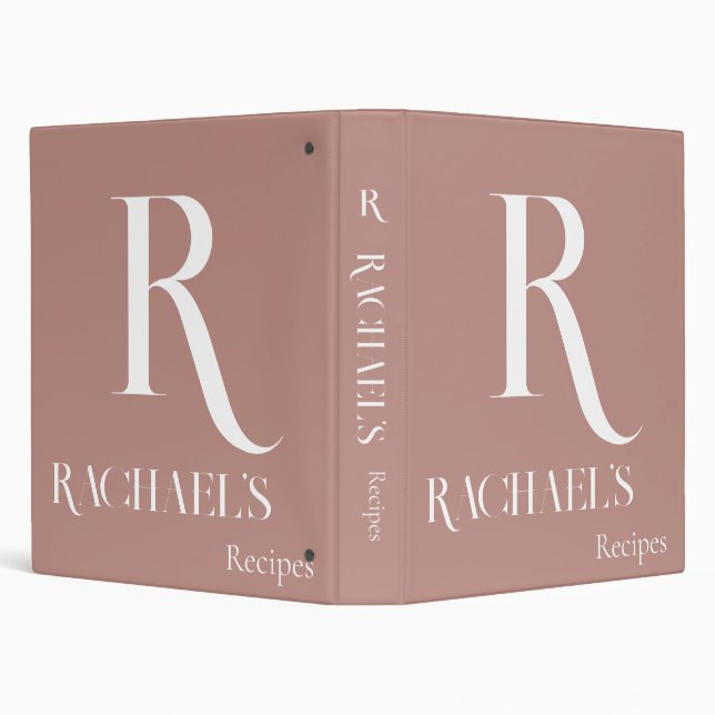 Monogram Modern Stylish Beige Recipe Binder (Background)