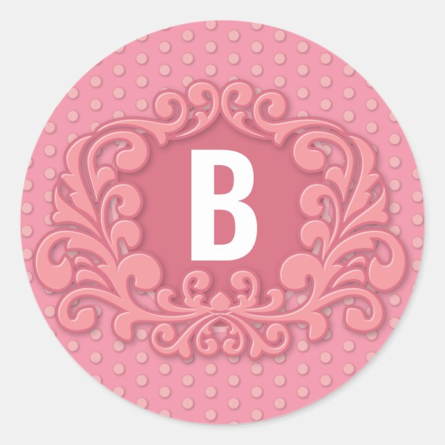 Monogram Modern Stylish Create Your Own Classic Round Sticker (Front)