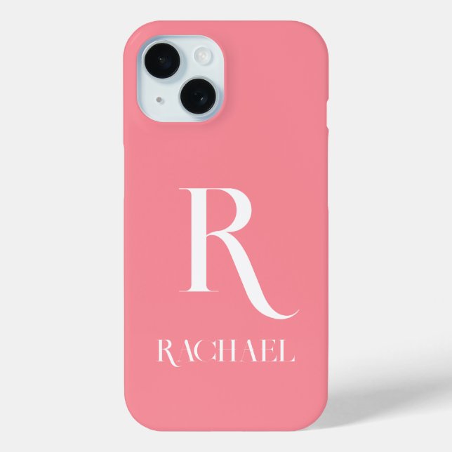 Monogram Modern Stylish Pink Case-Mate iPhone Case (Back)