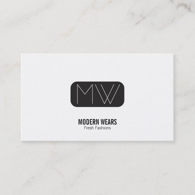 Monogram Modern Type Business Card (Front)