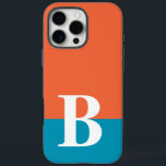 Monogram Monogrammed Simple Modern Orange Blue iPhone 16 Pro Max Case<br><div class="desc">Monogram Monogrammed Simple Modern Orange Blue Phone 16 Pro Max Case features your custom personalized initial on an orange and blue colorblock background. Personalize by editing the text in the text box provided. Font and font colour can be changed by personalizing. Perfect as a gift for him or her for...</div>