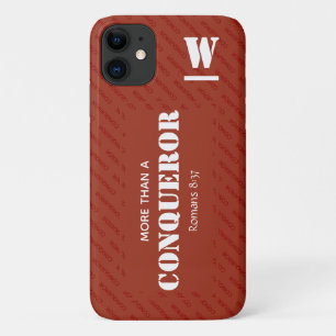 Monogram MORE THAN A CONQUEROR Christian RED iPhone 11 Case