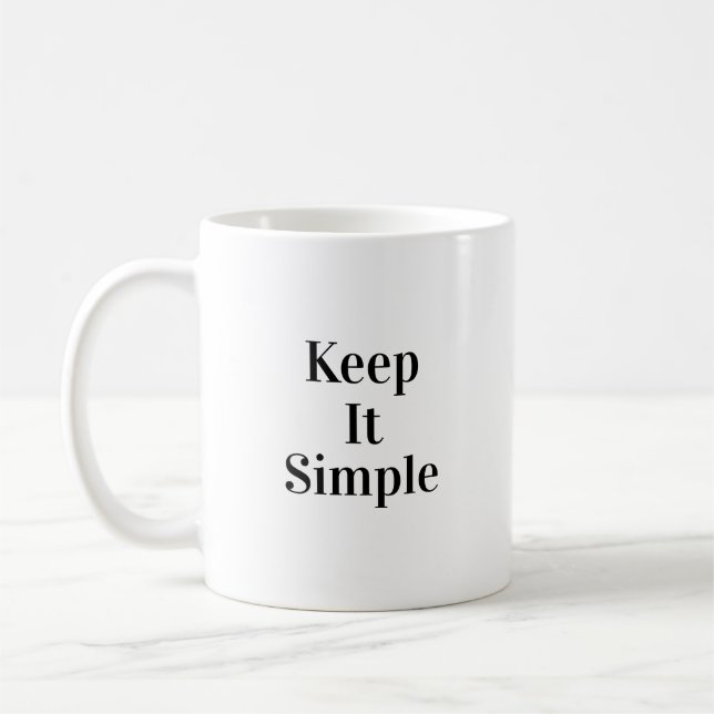 Monogram motivational quotes Black and White Coffee Mug (Left)