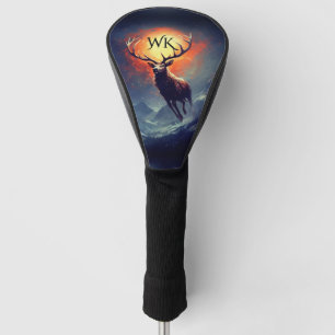 Monogram Mountain Buck Running From Blazing Fire   Golf Head Cover