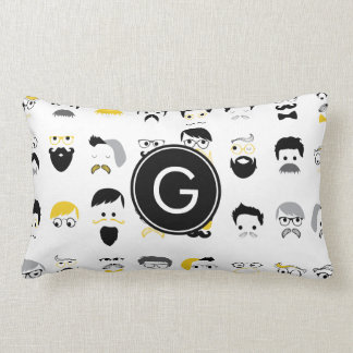 Monogram Moustache Lumbar Pillow
