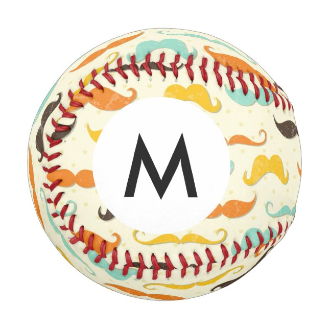 Monogram Moustache pattern 3 Baseball (Front Left)