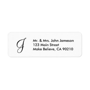 Monogram Mr & Mrs Envelope Étiquette de adresse Mo