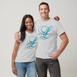 Monogram Mr. & Mrs. Shirt<br><div class="desc">Created for his and hers couple, this short sleeve, cotton crew neck shirt is shown in the ash grey colour with large two-tone double sample initials. You can customize this shirt to your liking, by clicking on customize button, look to right and find appropriate boxes. Choose your initials, shirt colour...</div>