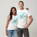 Monogram Mr. & Mrs. Shirt<br><div class="desc">Created for his and hers couple, this short sleeve, cotton crew neck shirt is shown in the white colour with large two-tone double sample initials. You can customize this shirt to your liking, by clicking on customize button, look to right and find appropriate boxes. Choose your initials, shirt colour etc....</div>