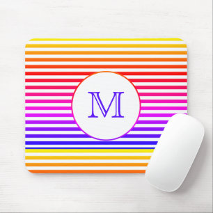 Monogram Multicolor Stripes Personalized Mouse Pad