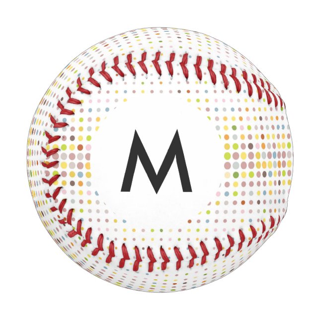 Monogram Multicolored dot background Baseball (Front Left)