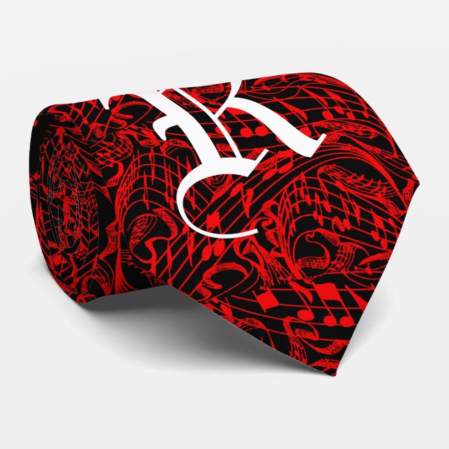 MONOGRAM MUSIC NOTES TIE (Rolled)