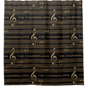 Monogram Muted Gold Treble Clef and Notes