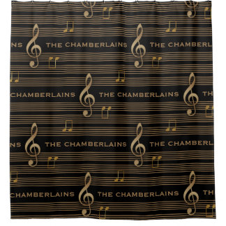 Monogram Muted Gold Treble Clef and Notes