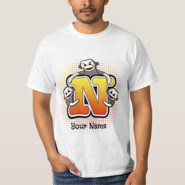 Monogram N Sock Monkey  T-Shirt (Front)