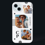 Monogram Name 3 Photo Collage Trendy Modern iPhone 15 Mini Case<br><div class="desc">Monogram Name 3 Photo Collage Trendy Modern iPhone 15 Plus Phone Cases features a photo collage of three of your favourite photos with your personalized name and monogram in elegant black script. Personalize by editing the text in the text boxes provided. Perfect for birthday, Christmas, Mother's Day and more. PHOTO...</div>