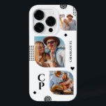 Monogram Name 3 Photo Collage Trendy Modern Case-Mate iPhone 14 Pro Case<br><div class="desc">Monogram Name 3 Photo Collage Trendy Modern Phone Cases features a photo collage of three of your favourite photos with your personalized name and monogram in elegant black script. Personalize by editing the text in the text boxes provided. Perfect for birthday, Christmas, Mother's Day and more. PHOTO TIP: centre your...</div>