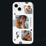 Monogram Name 3 Photo Collage Trendy Modern Case-Mate iPhone 14 Plus Case<br><div class="desc">Monogram Name 3 Photo Collage Trendy Modern Phone Cases features a photo collage of three of your favourite photos with your personalized name and monogram in elegant black script. Personalize by editing the text in the text boxes provided. Perfect for birthday, Christmas, Mother's Day and more. PHOTO TIP: centre your...</div>