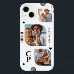 Monogram Name 3 Photo Collage Trendy Modern Case-Mate iPhone 14 Plus Case<br><div class="desc">Monogram Name 3 Photo Collage Trendy Modern Phone Cases features a photo collage of three of your favourite photos with your personalized name and monogram in elegant black script. Personalize by editing the text in the text boxes provided. Perfect for birthday, Christmas, Mother's Day and more. PHOTO TIP: centre your...</div>