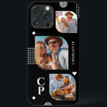 Monogram Name 3 Photo Collage Trendy Modern iPhone 13 Pro Max Case<br><div class="desc">Monogram Name 3 Photo Collage Trendy Modern Phone Cases features a photo collage of three of your favourite photos with your personalized name and monogram in elegant white script. Personalize by editing the text in the text boxes provided. Perfect for birthday, Christmas, Mother's Day and more. PHOTO TIP: centre your...</div>