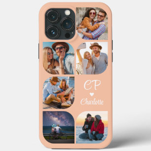 Monogram Name 6 Photo Modern Trendy Simple Case-Ma iPhone 13 Pro Max Case