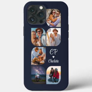 Monogram Name 6 Photo Modern Trendy Simple iPhone 13 Pro Max Case