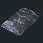 Monogram Name Agate Navy Blue Gold Gemstone Marble iPad Air Cover<br><div class="desc">Monogram Name Agate Navy Blue Gold Gemstone Marble Geode Glitter Sparkle Personalized Birthday - Anniversary or Wedding Gift / Suppliest - Add Your Letter / Name - Text or Remove - Make Your Special Gift - Resize and move or remove and add text / elements with customization tool. Design by...</div>