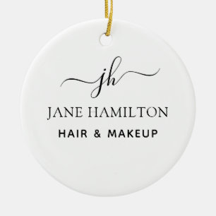 Monogram Name and Initial Ceramic Ornament