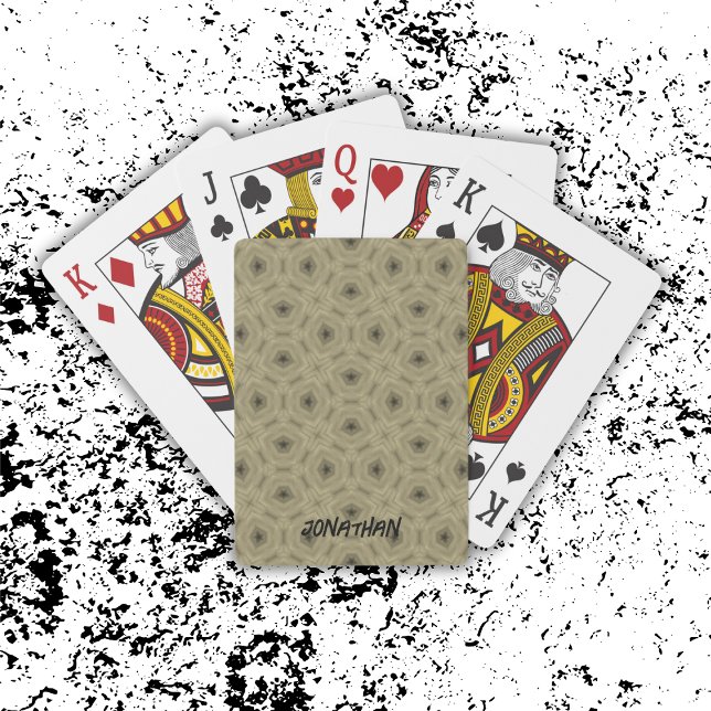 Monogram Name Black and Beige pattern | Playing Cards (Creator Uploaded)