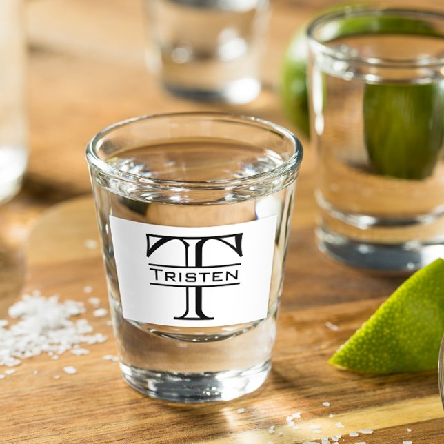 Monogram Name Classic Initials Personalized Shot Glass (Creator Uploaded)