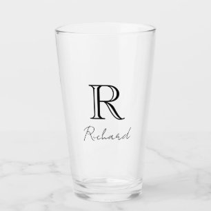 Monogram name elegant glass