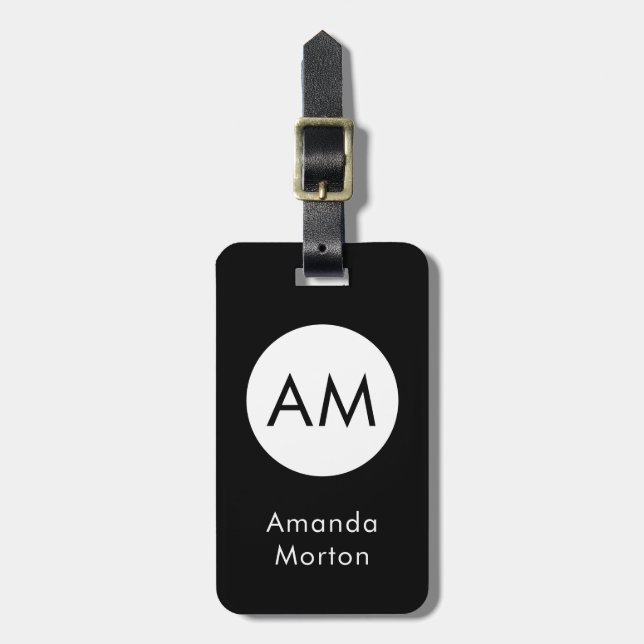 Monogram Name Elegant Luggage Tag (Front Vertical)